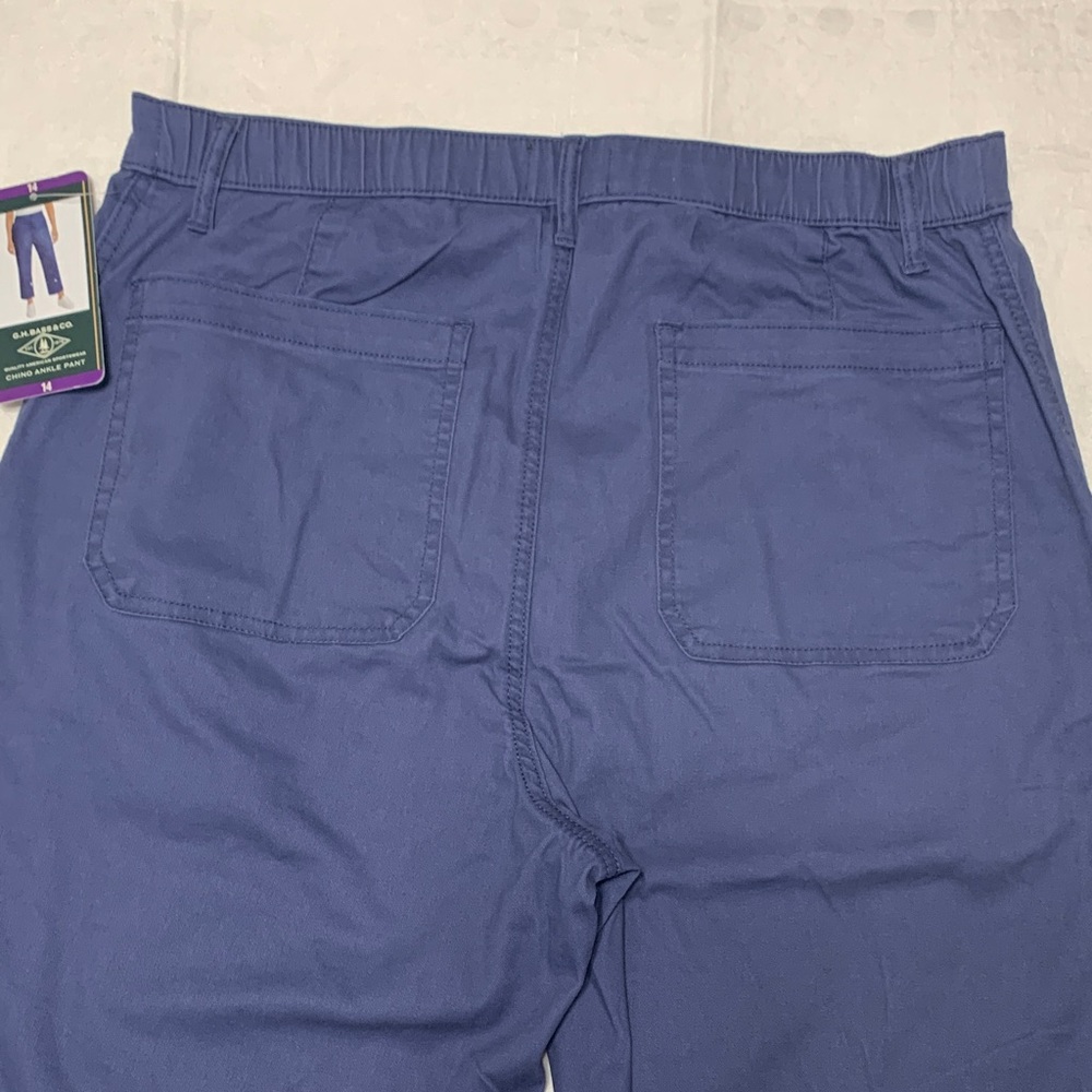 NWT G.H. Bass & Co. Women's Blue Cropped Ankle Pants - Picture 4 of 7